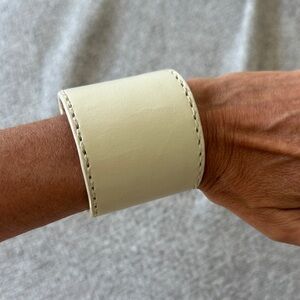 Lauren Manoogian Cream Leather Cuff Bracelet